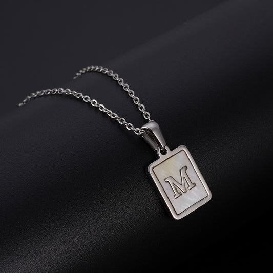 European And American Simple Stainless Steel Letter Necklace For Women