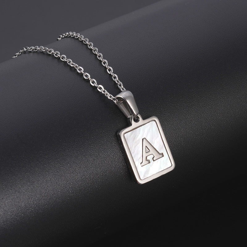 European And American Simple Stainless Steel Letter Necklace For Women