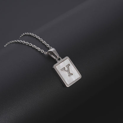 European And American Simple Stainless Steel Letter Necklace For Women