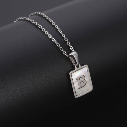 European And American Simple Stainless Steel Letter Necklace For Women