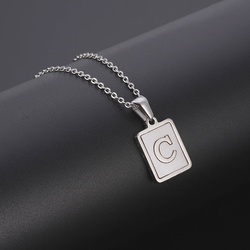 European And American Simple Stainless Steel Letter Necklace For Women