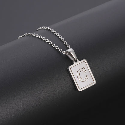 European And American Simple Stainless Steel Letter Necklace For Women