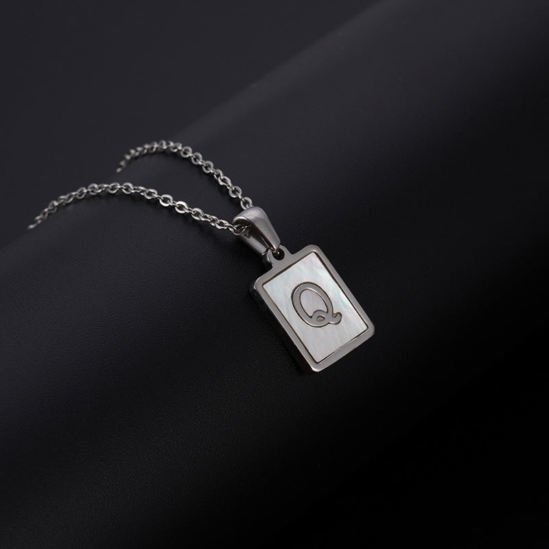 European And American Simple Stainless Steel Letter Necklace For Women