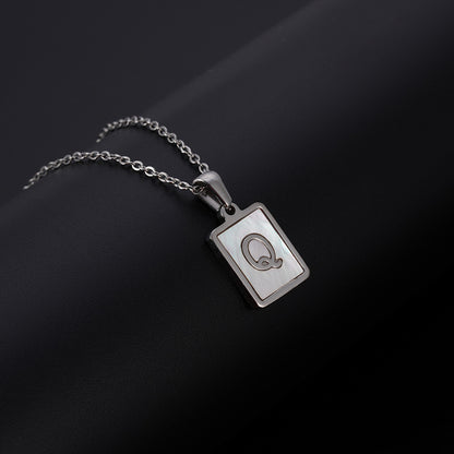 European And American Simple Stainless Steel Letter Necklace For Women