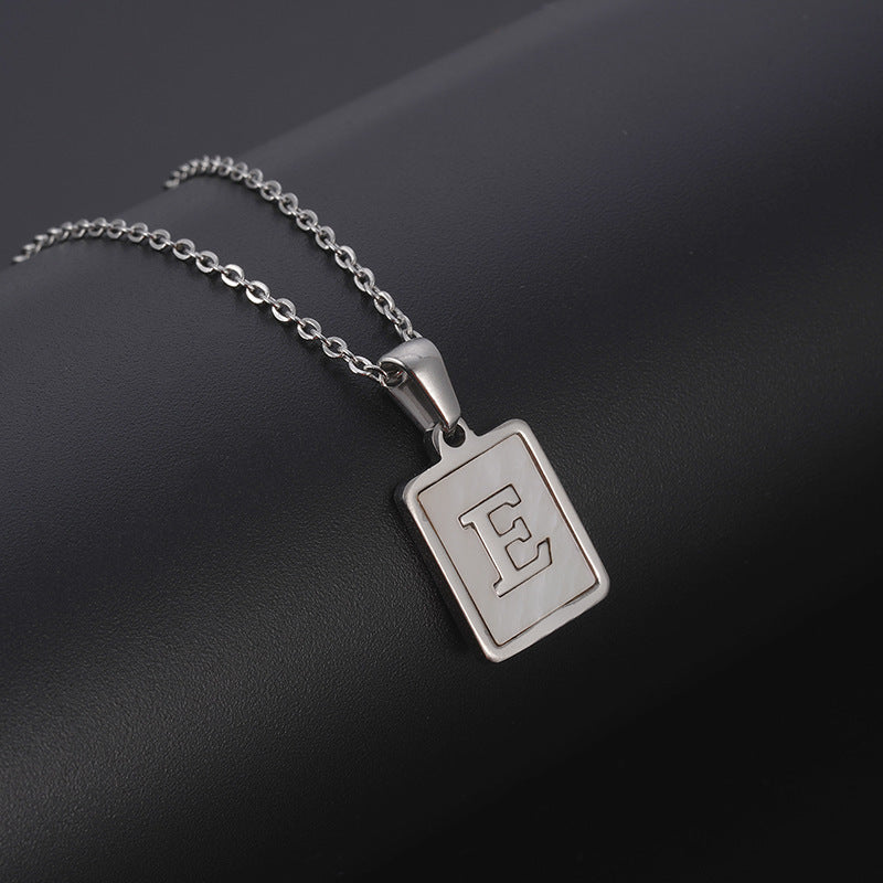 European And American Simple Stainless Steel Letter Necklace For Women
