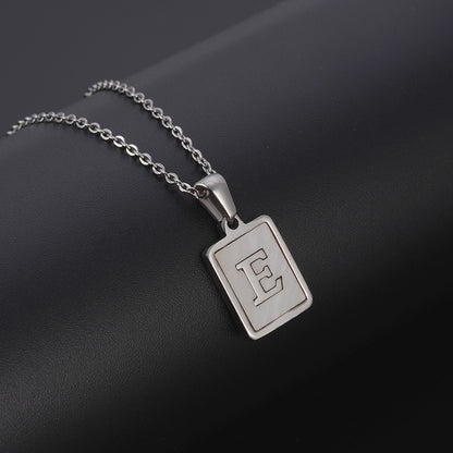 European And American Simple Stainless Steel Letter Necklace For Women