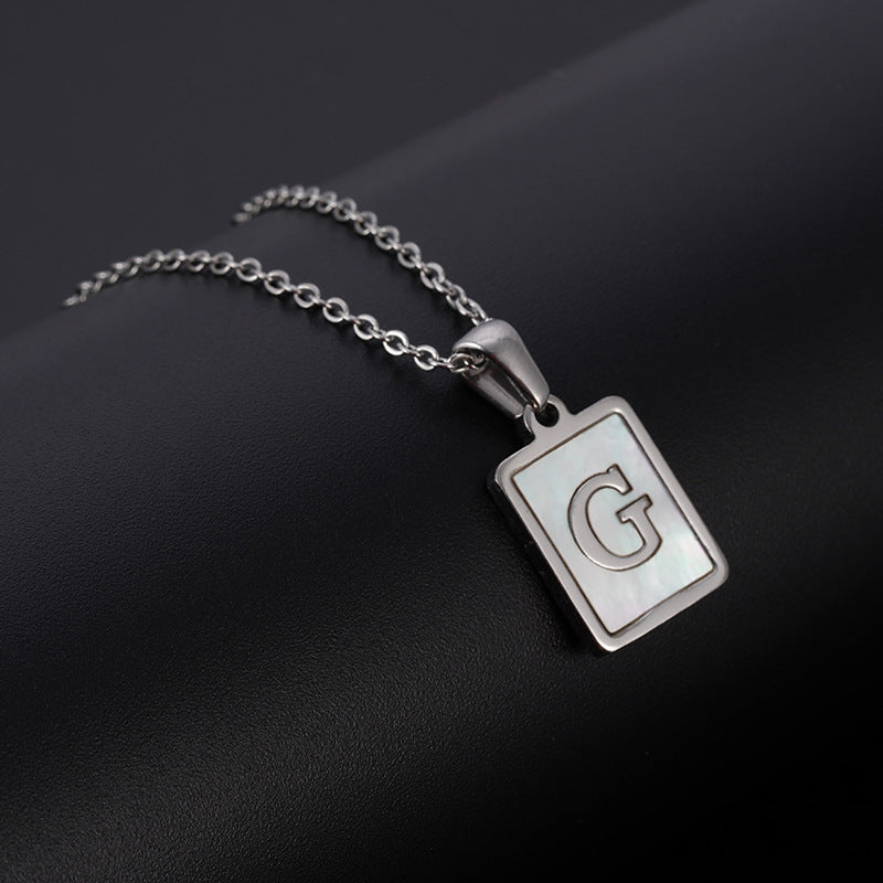 European And American Simple Stainless Steel Letter Necklace For Women
