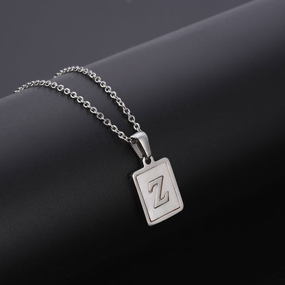 European And American Simple Stainless Steel Letter Necklace For Women