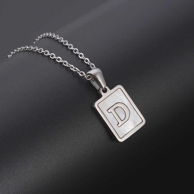 European And American Simple Stainless Steel Letter Necklace For Women