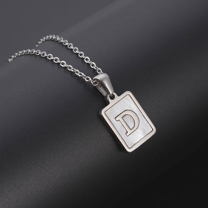 European And American Simple Stainless Steel Letter Necklace For Women