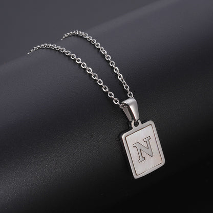 European And American Simple Stainless Steel Letter Necklace For Women