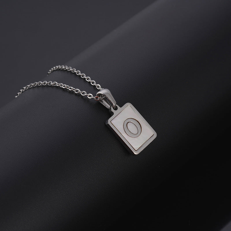 European And American Simple Stainless Steel Letter Necklace For Women