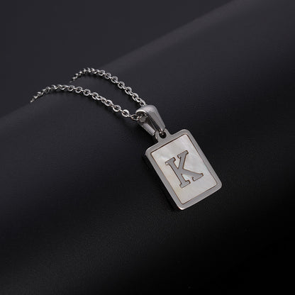 European And American Simple Stainless Steel Letter Necklace For Women
