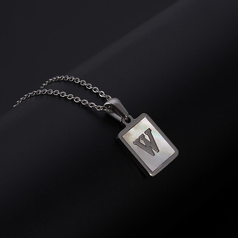 European And American Simple Stainless Steel Letter Necklace For Women