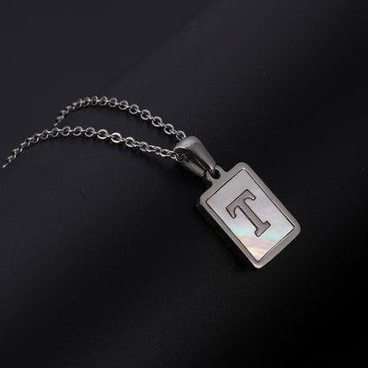European And American Simple Stainless Steel Letter Necklace For Women