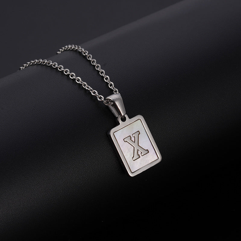 European And American Simple Stainless Steel Letter Necklace For Women