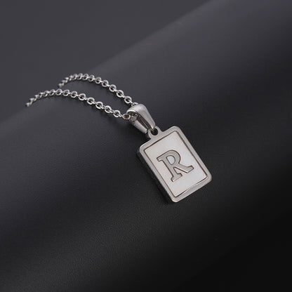 European And American Simple Stainless Steel Letter Necklace For Women