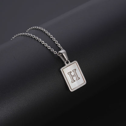 European And American Simple Stainless Steel Letter Necklace For Women