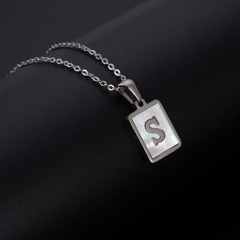 European And American Simple Stainless Steel Letter Necklace For Women