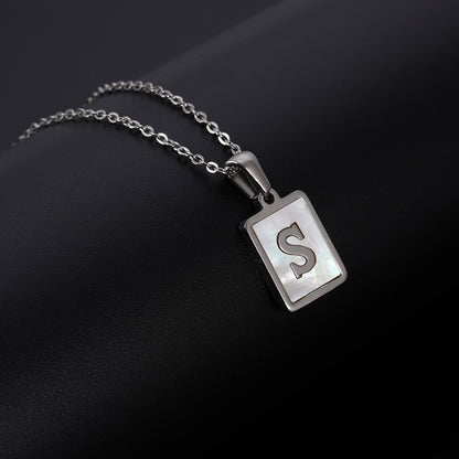 European And American Simple Stainless Steel Letter Necklace For Women