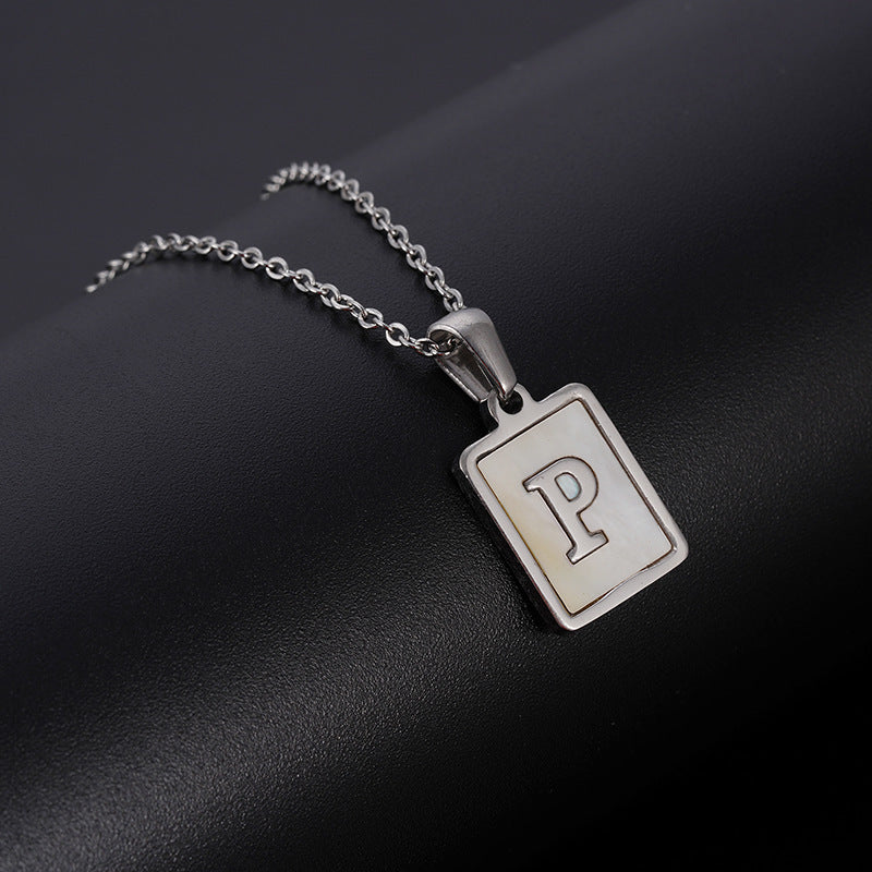 European And American Simple Stainless Steel Letter Necklace For Women