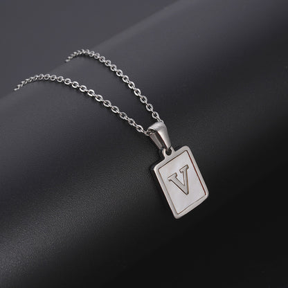 European And American Simple Stainless Steel Letter Necklace For Women
