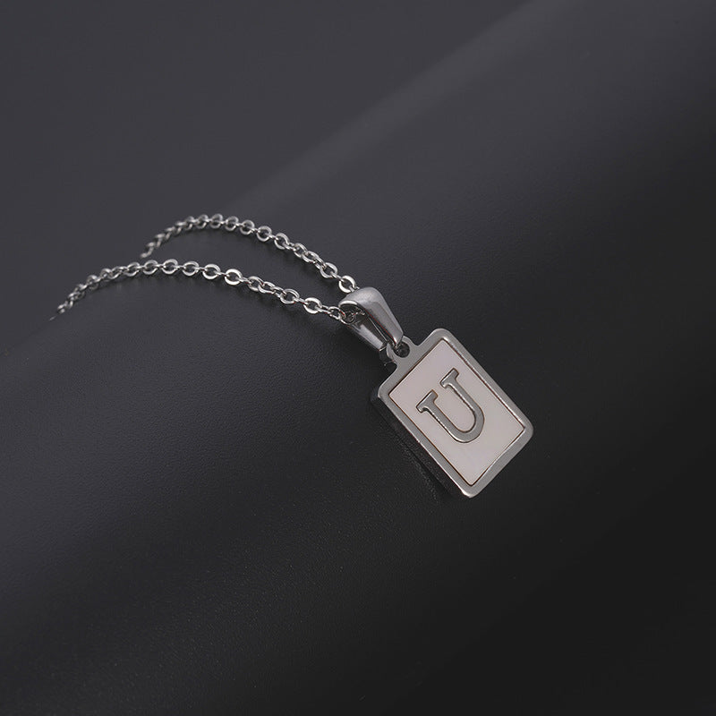 European And American Simple Stainless Steel Letter Necklace For Women