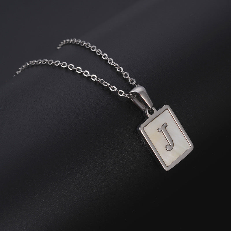 European And American Simple Stainless Steel Letter Necklace For Women