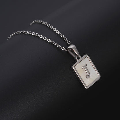 European And American Simple Stainless Steel Letter Necklace For Women