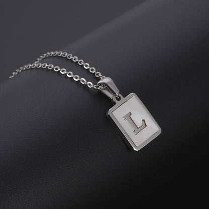 European And American Simple Stainless Steel Letter Necklace For Women